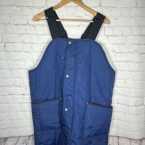 Vintage RefrigiWear Insulated Carpenters Overalls Adult XL Puffer Blue Work Wear